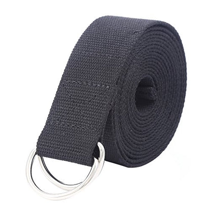 Gelante Fitness Exercise Yoga Strap - Durable Cotton 10 Feet Long - color: Black