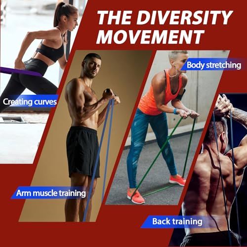 Pull Up Assistance Bands,Muit Levels Resistance Bands for Senior/Adults,Exercise Bands with Door Anchor, Strength Bands for Fitness Training, Physical Therapy,Home Gym Workouts