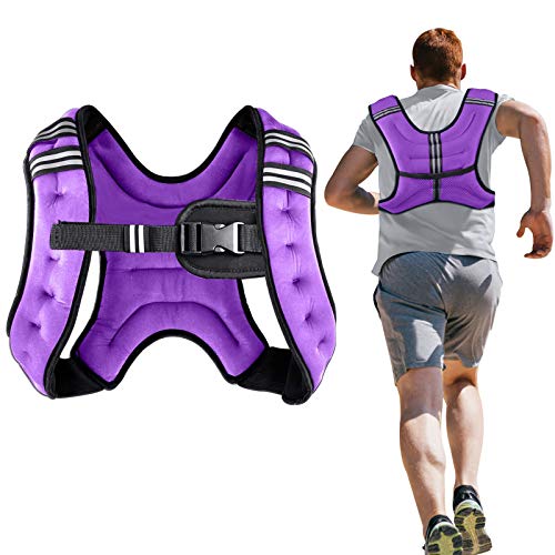 Henkelion Weighted Vest Weight Vest for Men Women Kids Weights Included, Body Weight Vests Adjustable for Running, Training Workout, Jogging, Walking - color: Purple, size: 12 lbs