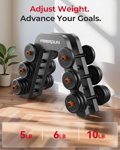 FEIERDUN DS2 Adjustable Dumbbells, 20/30/40/45/70/90lbs Free Weight Set with Connector, 5 in1 Dumbbells Set Used as Barbell, Kettlebells, Push up Stand, Weight Plate, Fitness Exercises for Home Gym Suitable Men/Women - style: A.20LB(10LB Pair)
