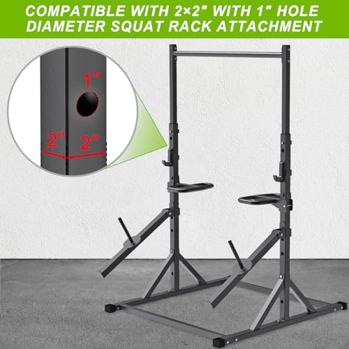 SELEWARE Power Cage Accessories, Dip Handles, Pull‑Up Stations, and Multi‑Grip Training Attachments - color: 2" x 2" Rack with Dip Bar