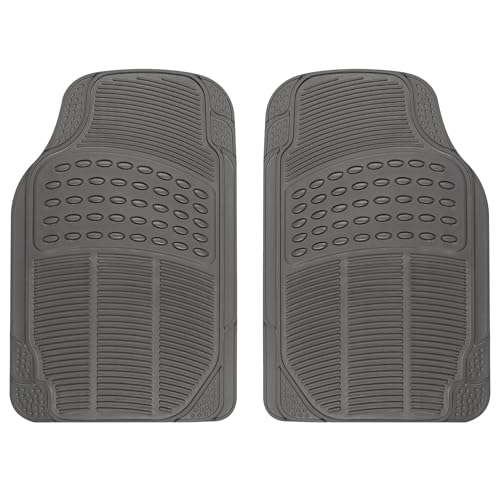 BDK ProLiner Floor Mats for Cars Trucks SUV, 2-Piece All-Weather Car Mats with Universal Fit Design, Durable Car Floor Mats with Capture Ridges, Waterproof Rubber Floor Mats for Cars (Gray) - color: Gray, size: 2 Piece