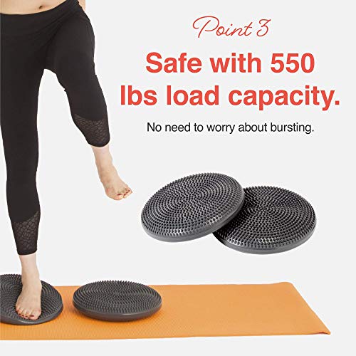 Primasole Balance Disc with Air Pump Wobble Cushion for Stability Workout 2 PCS - color: Cobalt Blue