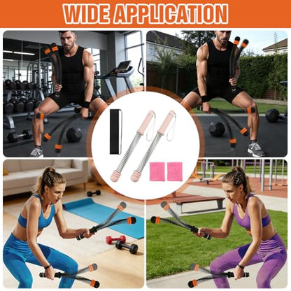 Ropeless Battle Ropes Weighted, Portable Cordless Home Gym Training Rope Fitness Equipment for HIIT & Cardio Full-Body Workout Tool with Non-Slip Spiral Handles(Black)