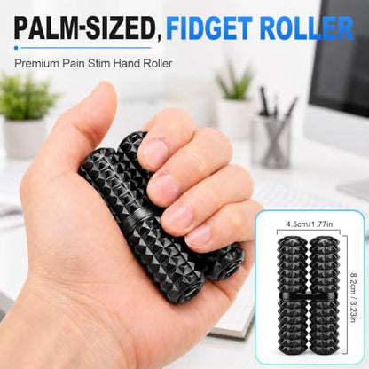Dilabnba Hand Roller Pain Fidget Toy for Adult Anti Anxiet Stress Relief, Metal Thumb-Press Massage Style for Promotes Focus Clarity, Gift for Valentine Easter Chamstic - Black - color: Black