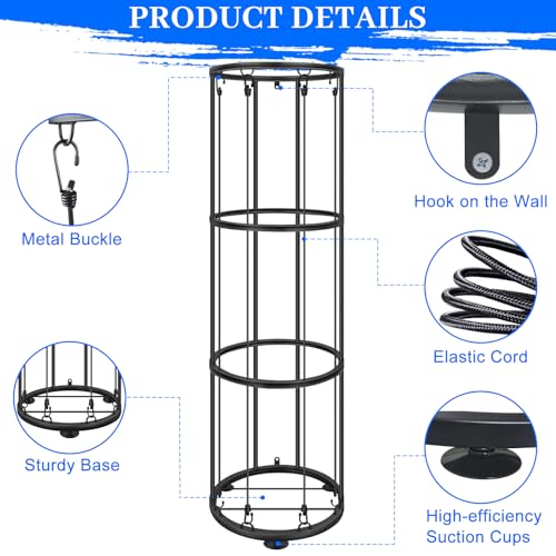 3 Layer Vertical Wall Mount Ball Storage Rack, Garage Basketball Holder