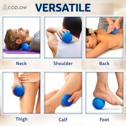 Double Lacrosse Silicone Massage Ball - Cobalt Blue - Peanut Trigger Point Roller for Mobility, Deep Tissue Therapy, Myofascial Release - Acupressure Tool for Muscle Pain Relief