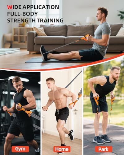 Abahub Arm Training Bands Set, Resistance Bands with Handles and Ankle Straps for Woman and Man, Set for Strength Training, Workout Bands for Arms, Exercise Bands for Home Gym