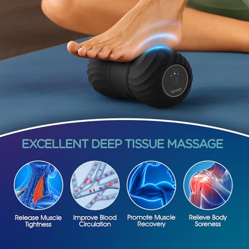 Vibrating Peanut Massage Ball Roller, Electric Double Lacrosse Massage Ball with 4 Intensities for Muscle Pain Relief, Rechargeable Deep Tissue Massage, Yoga Sports Fitness MB300 (Black) - color: Black