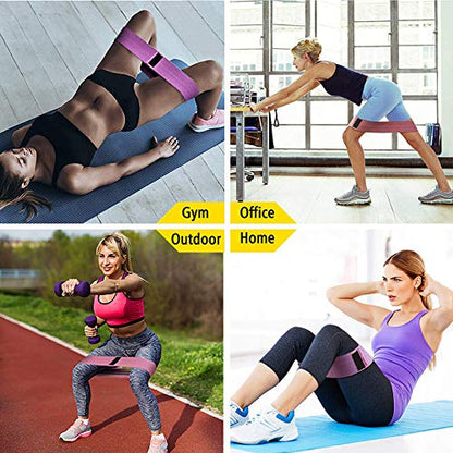 Fabric Resistance Bands for Legs and Butt, Resistance Loop Band Set，Hip Resistance Bands for Workout，Booty Bands Fitness Bands, Glute Bands for Women and Men，Anti Slip Elastic (Set 3)