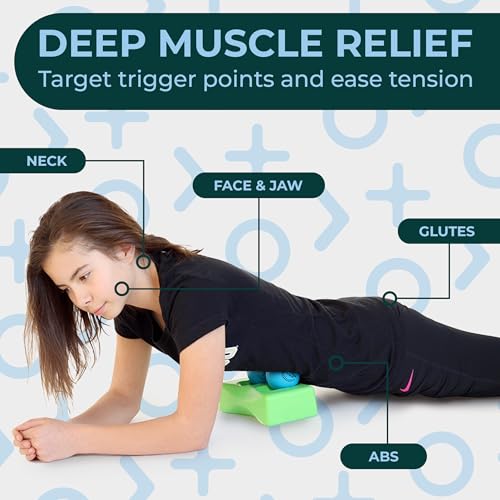 Neck Track Myofascial Release Tool – Suboccipital Release Device for Jaw, Face & Neck Tension – Soft Foam Block with Slots for Massage Balls (Balls Not Included)