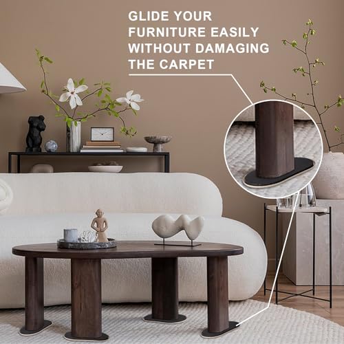 4 Pcs 5 3/4'' x 9 1/2" Furniture Sliders Pads for Hardwood Floors（Black） - size: 9 1/2" Oval-4 Pack Black