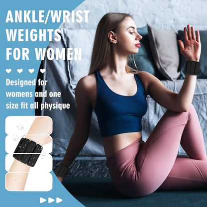 Wrist Weights, 2Pack Adjustable Wearable Wrist Ankle Weights for Women/Men, Silicone Wrist Bangles for Walking, Yoga, Pilates, and Gym, Arm & Leg Workout, 2lb - color: Black