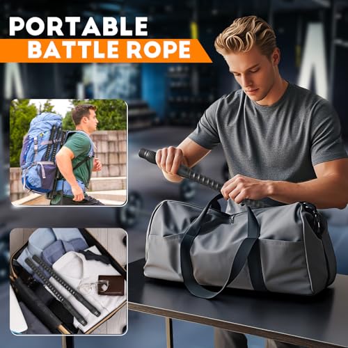Ropeless Battle Ropes for Home Gym - Weighted Battle Rope, Black Workout Ropes for Working Out, Fitness Heavy Rope for Exercise Training Rope for Home Workout