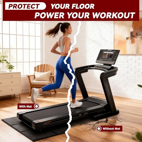 Treadmill Mat – 79" x 39", 0.2" Thick Non-Slip Walking Padl Mat for Carpet Floors & Hardwood, Shock Absorbing Exercise Mat & Under Treadmill Mat for Floor Protection in Home Gym