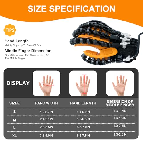 Stroke Hand Rehabilitation Robot Gloves, Strokes Therapy Equipment for Adults, Fingers Strength Training Device for Hemiplegia, Robotic Glove Rehab Stroke Patients (Left XL)