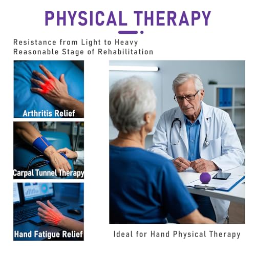 3 Pack Stress Balls for Adults, Squeeze Balls for Hand Therapy, Hand Strengthening Devices with Different Resistance Levels for Finger Forearm Wrist Exercise Relaxation and Pain Relief