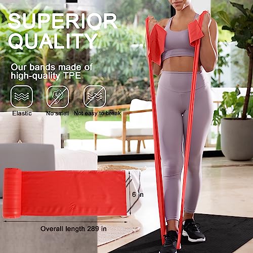 Resistance Bands Professional Bulk Rolls. Elastic Physical Therapy Band. Resistance Bands Elastic Exercise Bands for Recovery, Physical Therapy, Yoga, Pilates, Rehab,Fitness - color: Red - Light