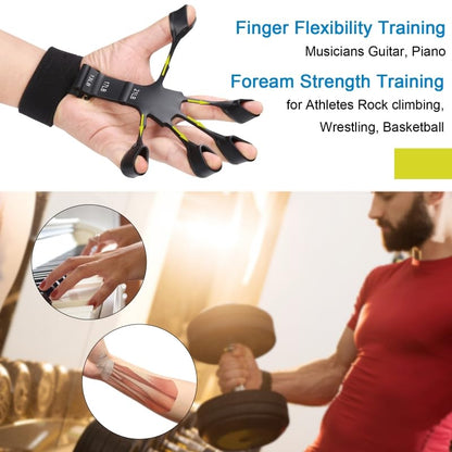 Grip Strength Trainer Kit (5 Pack) with Finger Exerciser, Hand Grip Strengthener, Hand Extension Exerciser, Stress Relief Ball and Forearm Workout Ring for Muscle Building and Injury Recover, Silicone