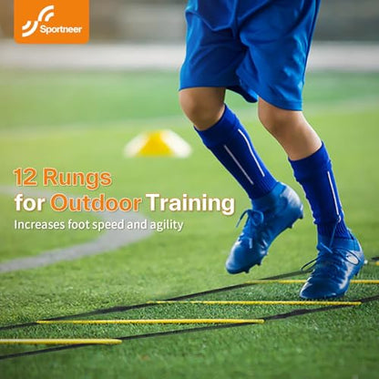 Sportneer 12lb Weighted Vest Agility Ladder Speed Training Set for Women Men, Strength Training for Walking Running Fitness Weight Loss, Footwork Drill for Soccer Football Basketball