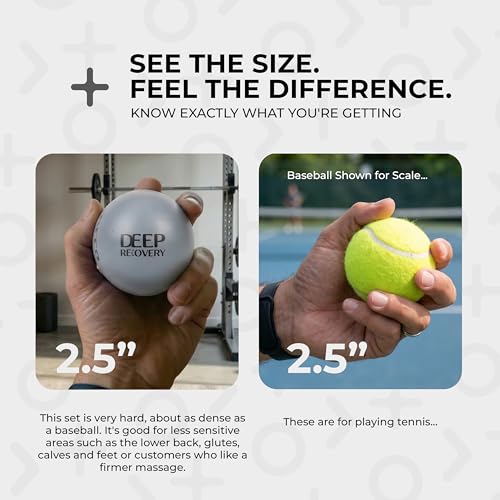 Yoga Deep Tissue Massage Ball Set, Firm Density – 2.9-Inch Myofascial Release Balls for Feet, Back, Neck, Legs & Arms – Trigger Point & Mobility Therapy (2-Pack) - style: Firm