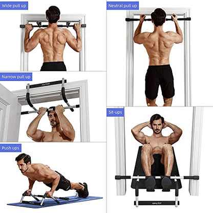 Upgrade Pull Up Bar for Doorway - Max Capacity 330 lbs, Portable Upper Body Workout Bar for Strength Training