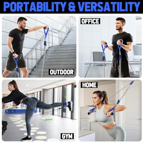 WALITO Resistance Bands Set - Exercise Bands with Handles, Door Anchor, Legs Ankle Straps, for Heavy Resistance Training, Physical Therapy, Muscle Training, Yoga, Home Workouts, Gym