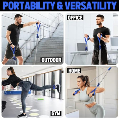 WALITO Resistance Bands Set - Exercise Bands with Handles, Door Anchor, Legs Ankle Straps, for Heavy Resistance Training, Physical Therapy, Muscle Training, Yoga, Home Workouts, Gym