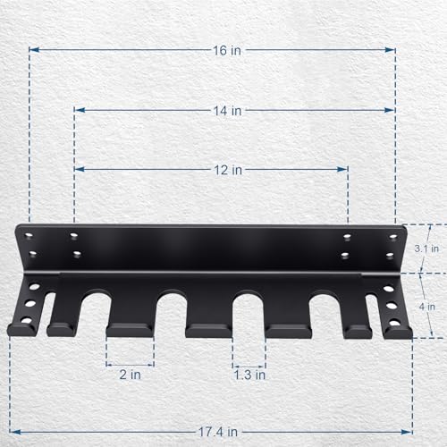 Heavy Duty Wall Mounted Barbell Holder, 5.8mm Thick Olympic Barbell Storage Rack with Hooks, Fits Bars Under 33mm, Space-Saving Home Gym Fitness Equipment Hanger