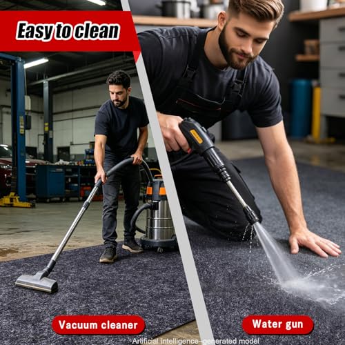 Garage Floor Mat 6x8 FT Waterproof Oil Spill Mat Non-Slip Backing Paking Mat for Under Car Washable Heavy Duty Floor Protector for Garage, Driveway - size: 6‘ x 8'