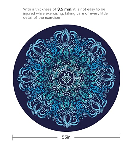 Pilates Mat Round Oversize Yoga Mat Suede Rubber Non-Slip Dia 140cm Exercise Mat Meditation Mat Workout Mat for Home Outdoor