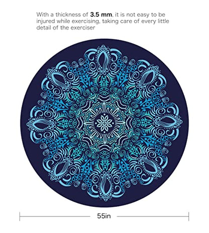 Pilates Mat Round Oversize Yoga Mat Suede Rubber Non-Slip Dia 140cm Exercise Mat Meditation Mat Workout Mat for Home Outdoor