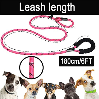 Dog Leash, 6 FT Heavy Duty Dog Leashes with Comfortable Padded Handle,Pink - color: Pink, size: 6 Feet x 1/2 Inch