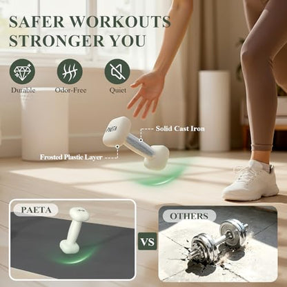 PAETA Neoprene Dumbbell, Hand Weights with Curved Grip for Women, Anti-Slip, Anti-Roll, Square Dumbbells for Full-Body Workout, Strength Training - style: 2+3+5+8LB Pair