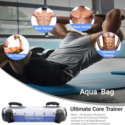 3-in-1 Aqua Training Bundle | 6.5Inch Ball, 8Inch Ball & Aqua Bag | Complete Instability Training System for Home Gym, Full Body Workout & All Fitness Levels
