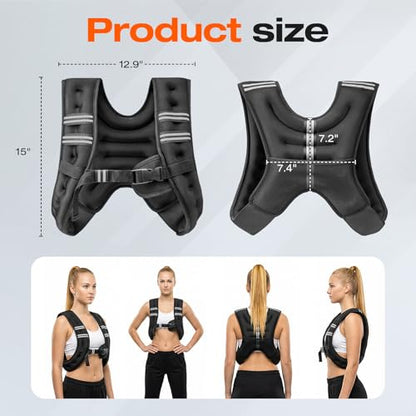 Weighted Vest for Women Men, Weight Vest for Walking, Adjustable Weight Training Vest for Workout, Running, Exercise - size: 12lbs