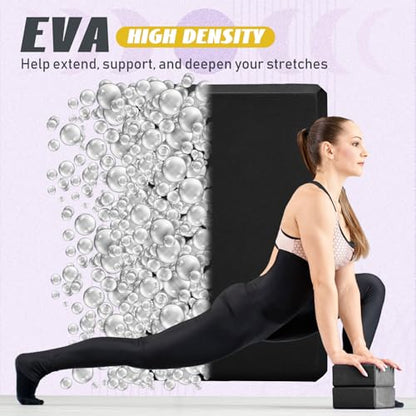 Wettarn 6 Pack Yoga Blocks 9 x 6 x 4 Inch EVA Foam Lightweight Non Slip Yoga Props for Pilates Stretching Meditation
