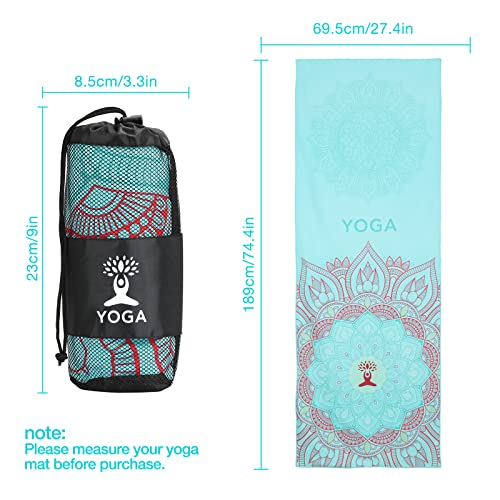 MoKo Yoga Towel, Non Slip Hot Yoga Mat Yoga Blanket Printing Pattern Quick Dry with Corner Pocket for Bikram, Pilates, Gym Workout, Outdoor Picnic, Lotus