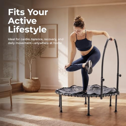 Sunny Health & Fitness 36"/40"/48" Bungee Exercise Trampoline with Handlbar - size: 40" trampoline