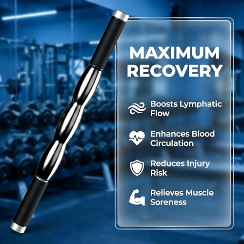 Deep Tissue Massage Stick - Cold Therapy Tool with Steel Ice Roller for Muscle Relief, Portable Gel Roller for Neck, Back, Leg & Lower Body Recovery, Effective Inflammation & Pain Relief