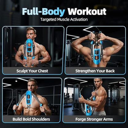 EAST MOUNT Twister Arm Exerciser - Adjustable 22-440lbs Hydraulic Power, Home Chest Expander, Shoulder Muscle Training Fitness Equipment, Arm Enhanced Exercise Strengthener - color: Black&Blue
