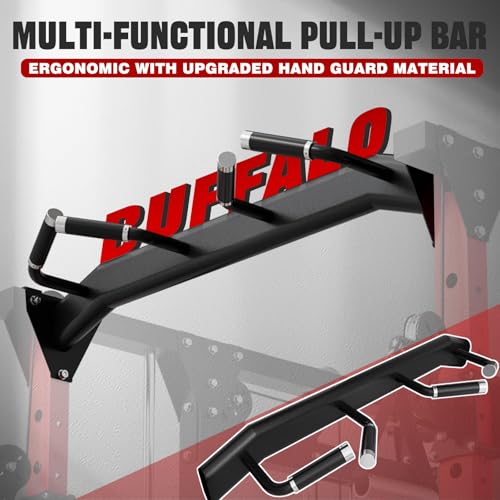 RitFit Buffalo Smith Machine, Power cage with LAT-Pull Down System & Cable Crossover System, All-in-One Squat Rack for Home Gym, Power Rack - color: RED, size: Package(With BP370)