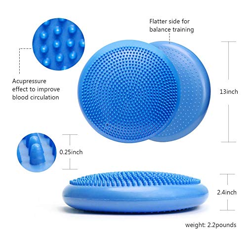 WIWAPLE Wiggle Seat, Inflatable Stability Balance Disc Wobble Cushion, Balance Disc Wiggle Seat, Flexible Seating Classroom with Free Air Pump Sensory Kids (Office & Home & School)
