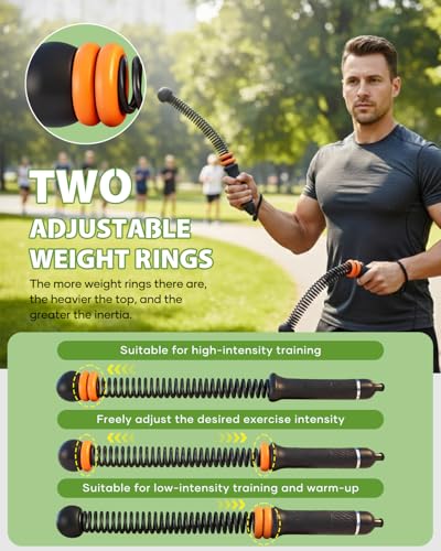 Saker Ropeless Battle Ropes Cordless Workout Rope, Adjustable Weighted Inertia Training Equipment, Portable Battle Rope Alternative for HIIT Strength Cardio, Quiet Home Gym Fitness Equipment