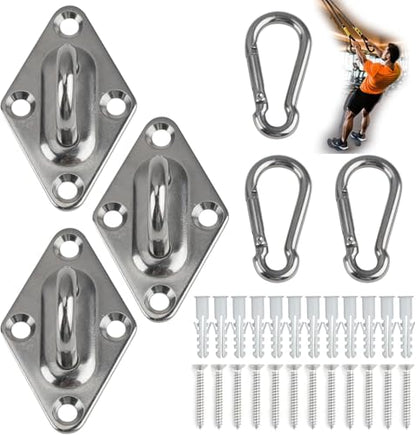 Wall Mount for Resistance Bands & Heavy Duty Hammock Hanging Kit - Workout Wall Anchor with Hook for Home Gym, Ceiling Swing, Yoga Straps and Suspension Training