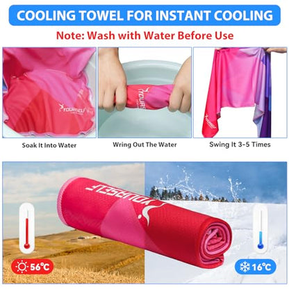 Cooling Towel, Cooling Towels for Neck,40" x 12"Ice Towel for Instant Cooling Relief, Soft Breathable Chilly Towel, Perfect Yoga, Golf, Sports(Geo) - color: Mix2