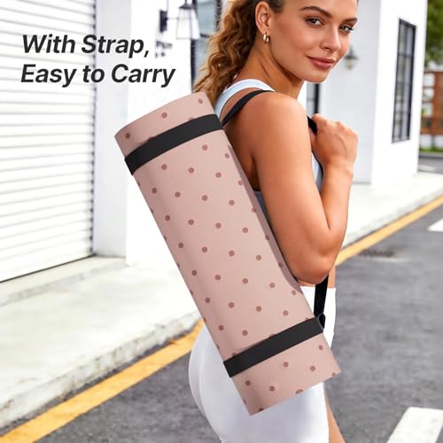 ILILI Yoga Mat 10mm Thick, Suede&TPE Exercise Mat, 76"L*28"W Extra Long, 0.4 Inches Soft and Comfortable, 193*70cm Fitness Mat with Strap, Portable for Yoga, Pilates, Floor Exercise, Home and Outdoor Use, Eco Friendly