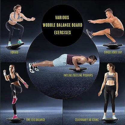 Yes4All Wobble Balance Board Training Board Plastic Balance Training Exercise Yoga Supplies Carrying