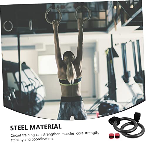 Adjustable Small Fitness Rings Set Webbing for Home Gymnastics Training Convenient Workout Equipment for Strength and Bodyweight Exercises Random Color