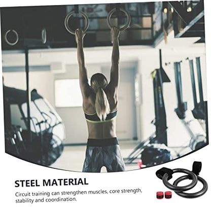 Adjustable Small Fitness Rings Set Webbing for Home Gymnastics Training Convenient Workout Equipment for Strength and Bodyweight Exercises Random Color
